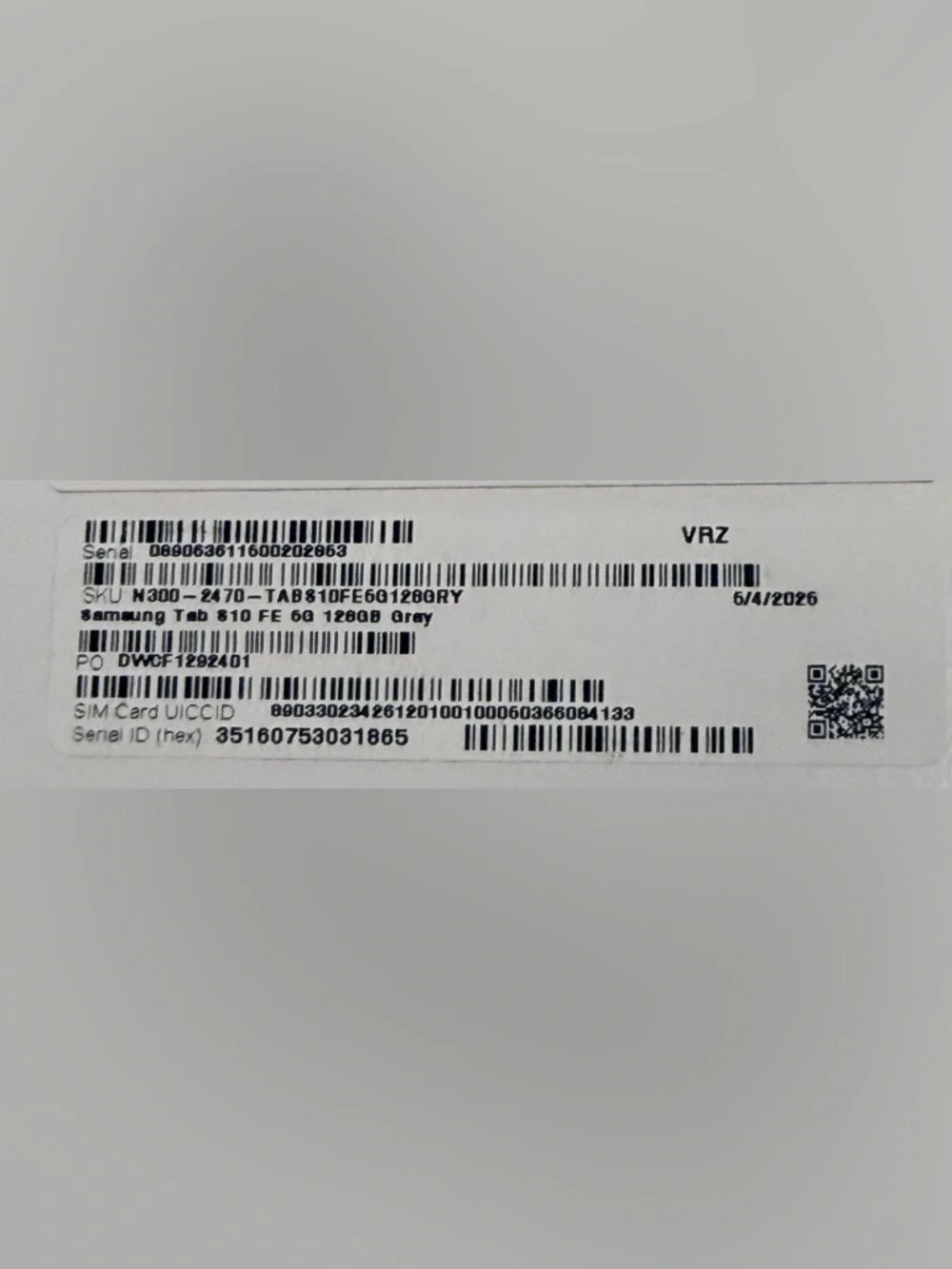 Samsung Galaxy Tab S10 FE 5G Tablet - White Packaging new never opened